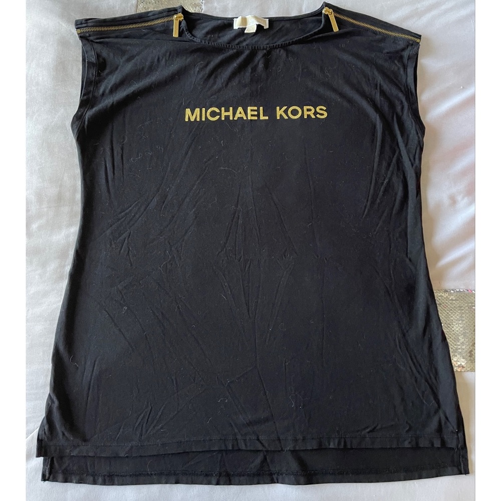 Michael Kors Studded Embellished Sleeveless Top Tee Xl
